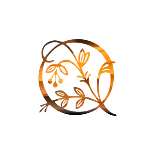 字母Q金黄色插画海报