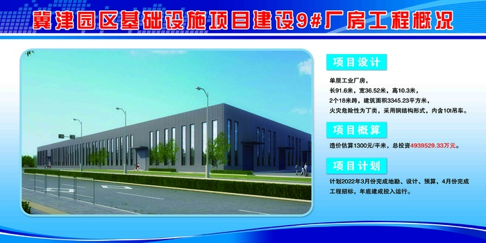 蓝色工地工程概况psd模版下载
