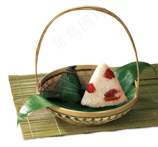 端午节素材粽子高清png红枣粽子竹篮