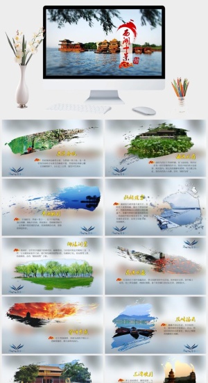 西湖十景西湖旅游攻略PPT预览图