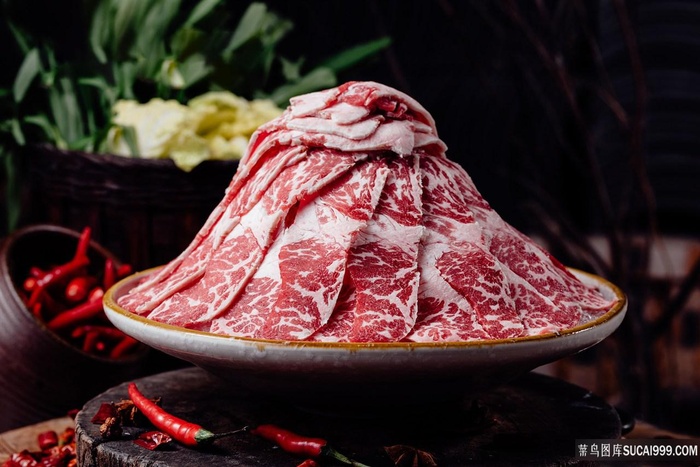 高级精品雪花肥牛火锅美食图片