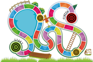 彩色草人木头牛弯曲小路