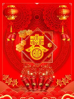 兔年春节喜庆海报背景