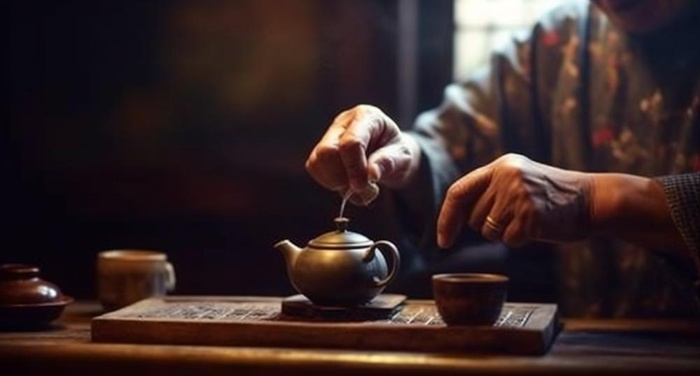 泡茶实物场景摄影背景(1360x731)