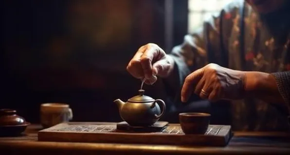 泡茶实物场景摄影背景