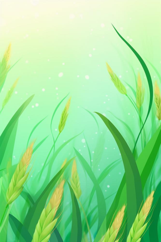 绿色小麦扁平海报