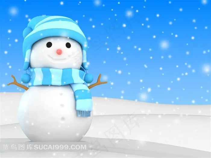 3D圣诞小雪人设计图片