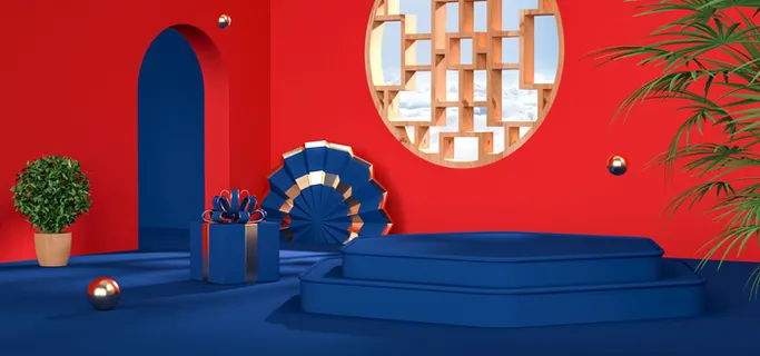 中国风国潮电商促销首页海报C4D背景图3D场景立体设计PSD素材模板 中国风国潮电商促销首页海报C4D背景图3D场景立体设计PSD素材模板