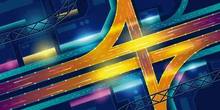 时尚潮流赛博朋克元宇宙虚拟城市夜景Banner海报背景AI矢量图素材