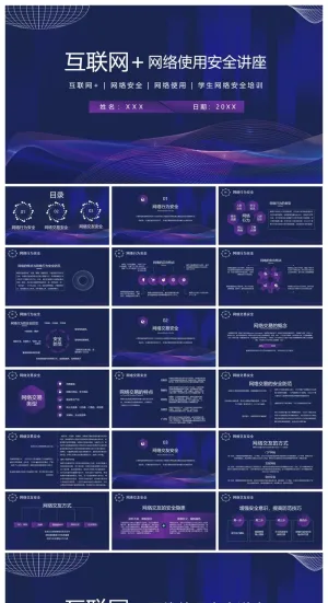 网络使用安全讲座PPT模板