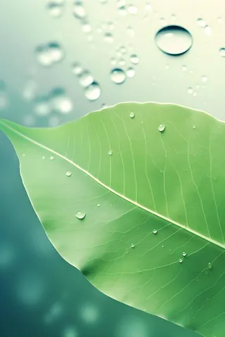 简约清新渐变黄绿色树叶纹理背景