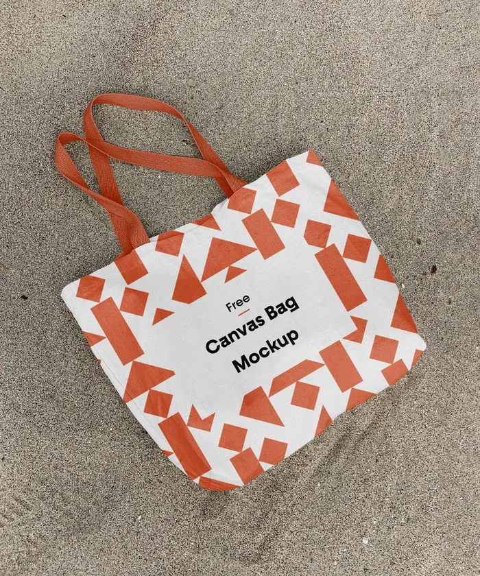 帆布袋展示设计样机垂直画幅Cotton Canvas Bagpsd模版下载
