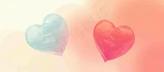 渐变粉色爱心浪漫简约，爱情温馨