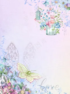 唯美水彩风格背景图片