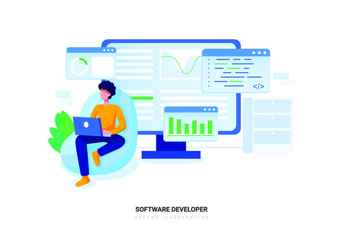 扁平化人物场景办公互联网等距ai矢量设计网页海报UI素材插画