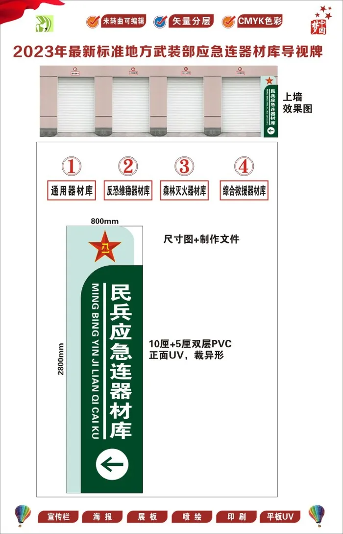 人武部仓库物料广告cdr矢量模版下载