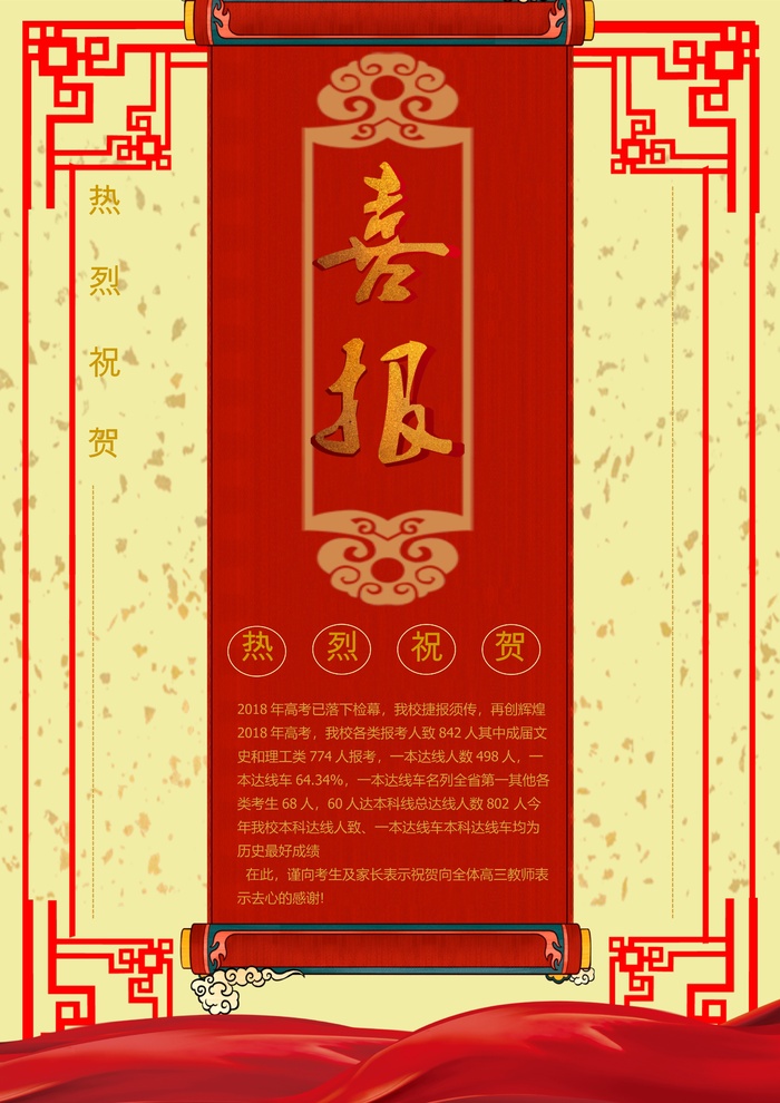 喜报战报海报贺喜光荣榜金榜题名