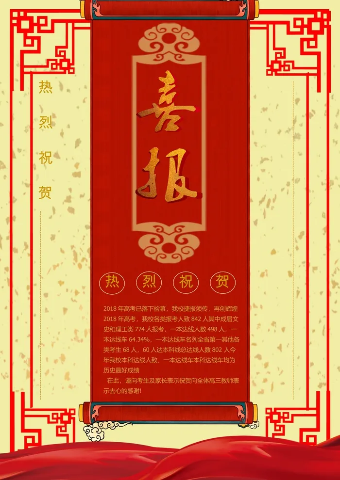 喜报战报海报贺喜光荣榜金榜题名