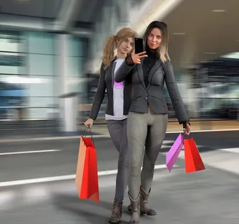 3D购物美女模型图片 3D购物美女模型图片