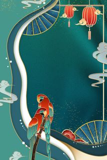 中式古典国潮来袭海报展板宣传背景图PSD设计PS模板素材