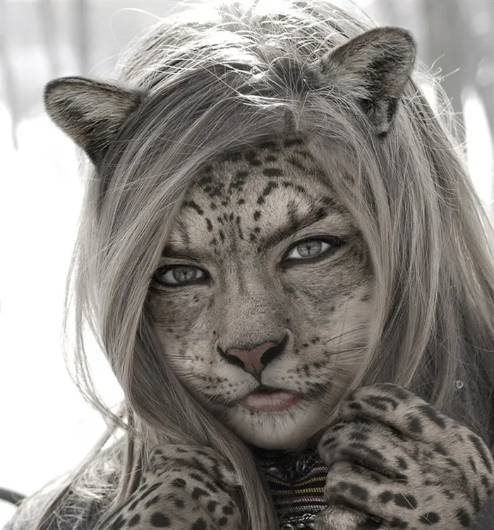 可爱的猫咪女生