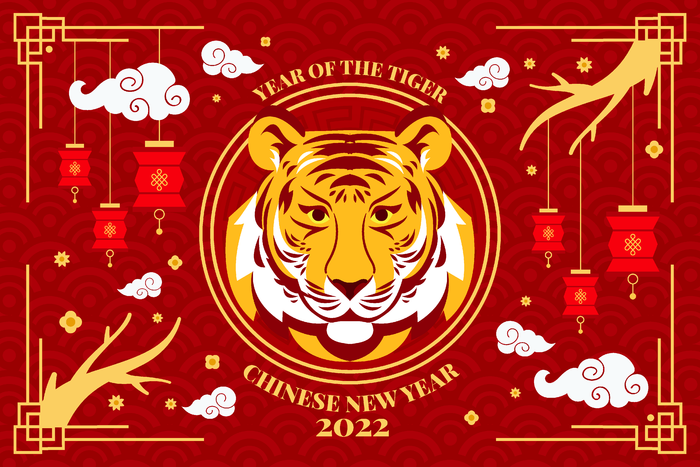 新年虎年中国风剪纸ai矢量模版下载
