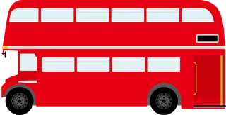 红色大巴车卡通简笔