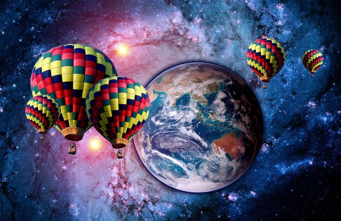 热气球与星空