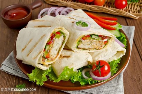 美味的墨西哥卷食物高清图