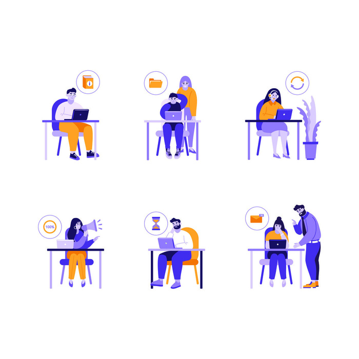 扁平化人物场景办公互联网等距ai矢量设计网页海报UI素材插画eps,ai矢量模版下载