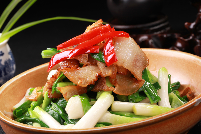 腊肉炒蒜苗 (2)