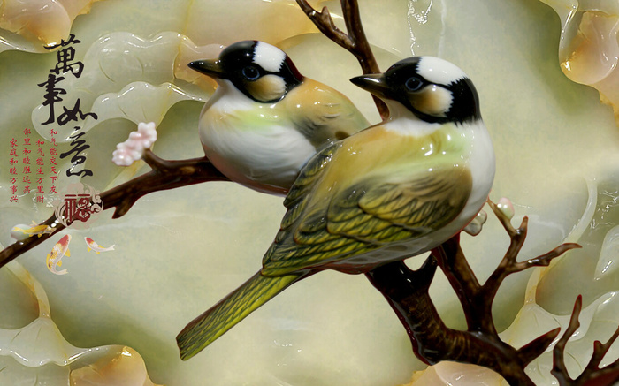 雕塑玉雕背景风景