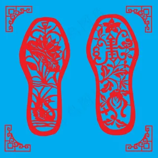 鞋垫剪纸 剪纸风元素