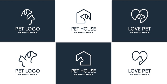 手绘狗店标志素材