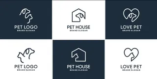 手绘狗店标志素材