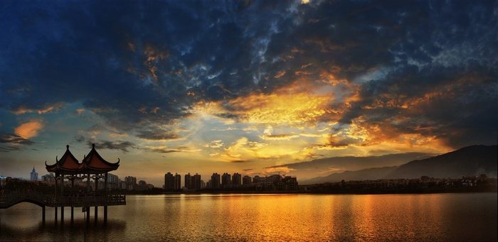 高清晚霞日落风景图片