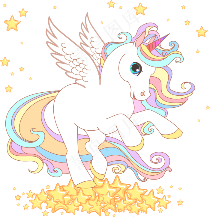 独角兽带星星