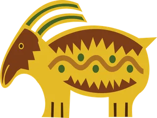 彩色原始风格羚羊图案