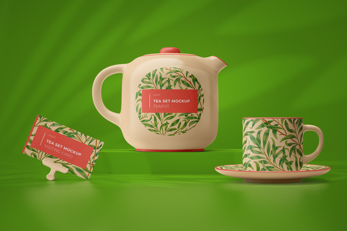 高端品牌茶叶包装盒纸袋智能贴图样机产品效果图展示PSD素材模板