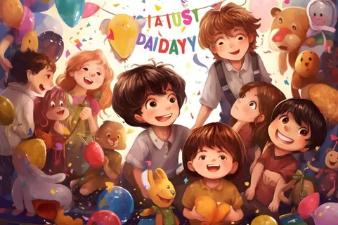 儿童孩子冒险聚会玩耍插画海报素材背景