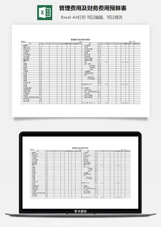 管理费用及财务费用预算表excel模板