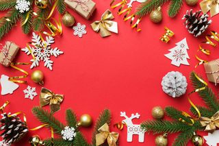 圣诞节垂直画幅场景圣诞装饰金色圣诞球(24)