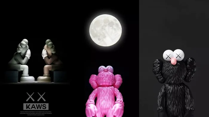 现代小熊夜里天空背景墙psd模版下载