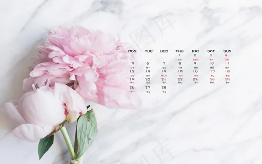 2月日历淡雅背景图片