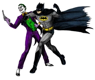 蝙蝠侠大战小丑卡通素材