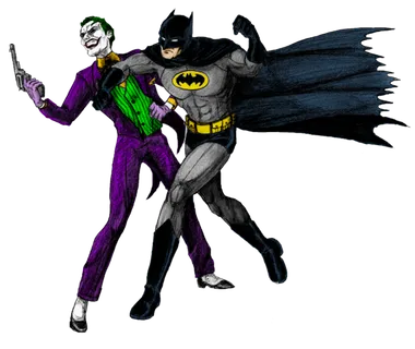 蝙蝠侠大战小丑卡通素材 蝙蝠侠大战小丑卡通素材