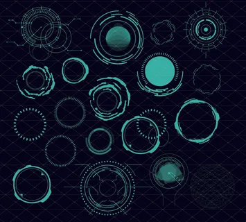科幻未来科技操作仪表盘HUD元素图游戏UI图标界面边框矢量AI素材 科幻未来科技操作仪表盘HUD元素图游戏UI图标界面边框矢量AI素材