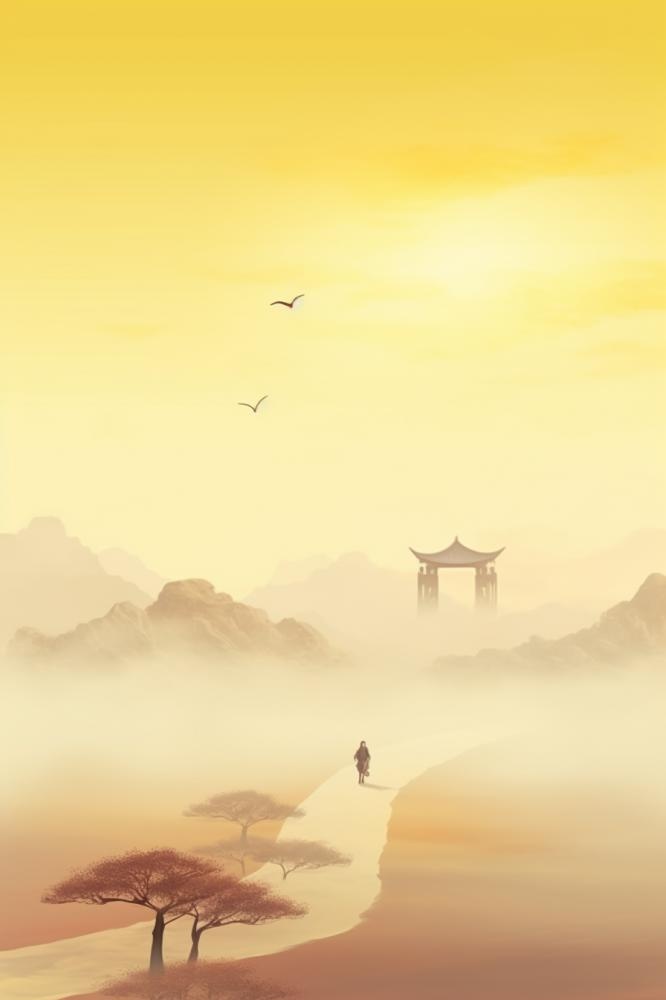意境复古风节气背景(896x1344)