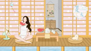 夏天插画 夏日海报图片