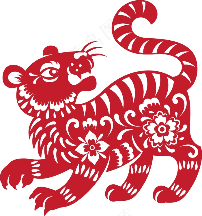 虎年剪纸失量图cdr矢量模版下载